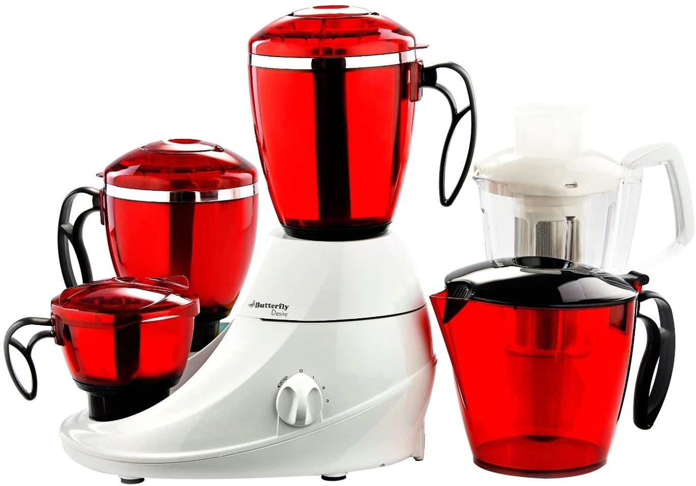 Butterfly 240 W Mixer Grinder (Desire 4 jar | 4 Jars | Red)